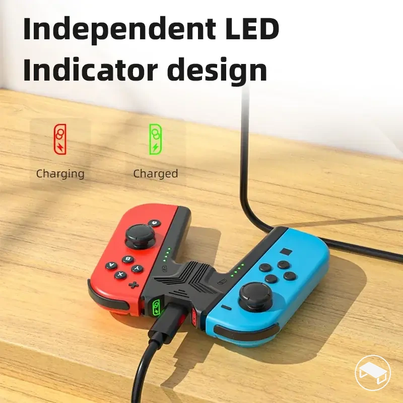 Charging grip bracket for Switch 1 and Switch 2 Joy-Con controllers