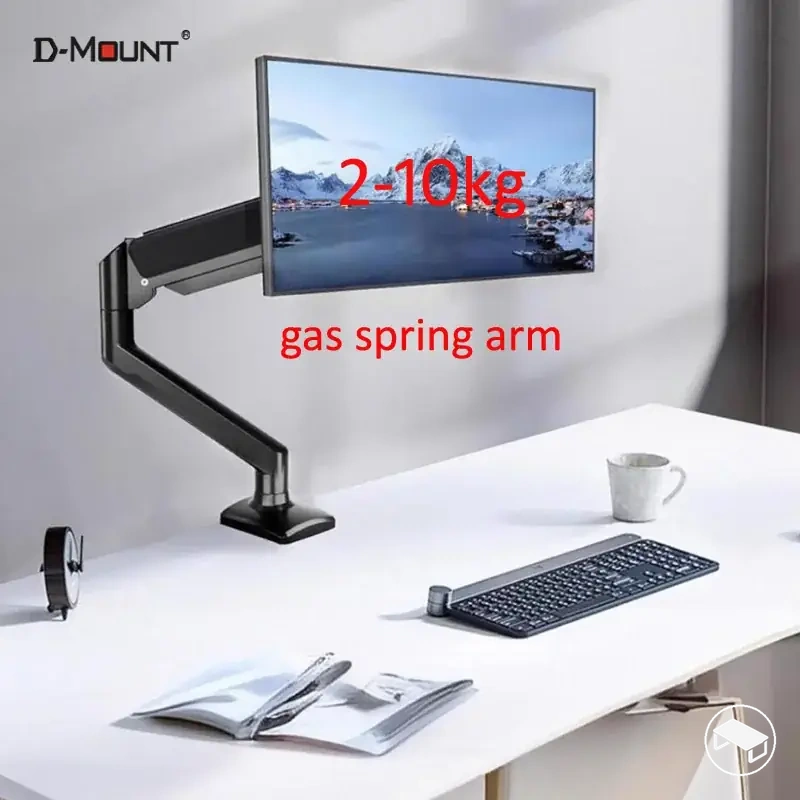 Brazo para monitor de 13 a 32 pulgadas con resorte de gas y montaje mediante abrazadera u orificio en el escritorio
