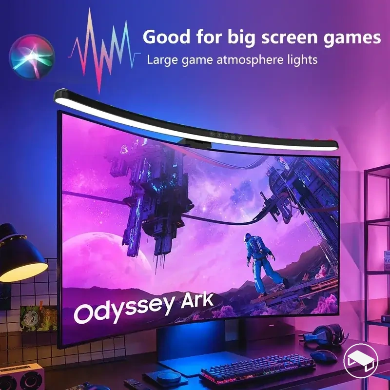 Barre lumineuse RGB pour écran avec éclairage synchronisé sur la musique et intensité réglable