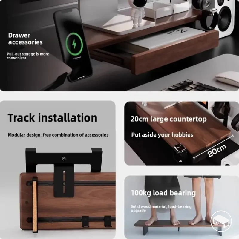 Caixa organizadora modular de metal para mesa com bandeja divisória